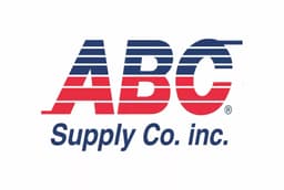 ABC Supply Co. Inc. logo with red, white, and blue stripes, symbolizing construction supplies.
